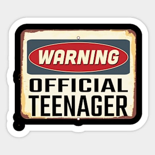 Warning Official Teenager Sticker